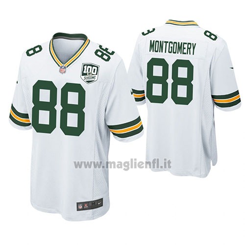 Maglia NFL Game Green Bay Packers Ty Montgomery Bianco 100th Anniversary